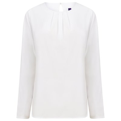 Blusa manga larga poliéster White S