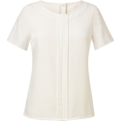 Blusa con pliegues y cremallera dorada White 8 Uk