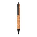 Bolígrafo Corcho PP y Fibra de Trigo Negro