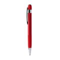Bolígrafo de aluminio de agarre rayado Rojo Tinta Azul