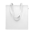 Bolsa de colores de algodón reciclado asas largas Blanco