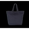Bolsas de compras de algodón con fuelle Navy Blue S