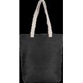 Bolsa de juco con asas y fuelle Black