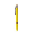Bolígrafo de aluminio con detalle bambú Amarillo Tinta Azul