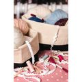Bolsa para accesorios de tela de algodón reversible