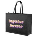 Bolsa Juco Negra 290g Laminada Asas Algodón