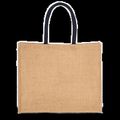 Bolsa de playa yute con asa de algodón Natural / Navy