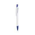 Bolígrafo Blanco con Clip Curvado Azul