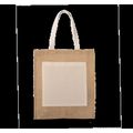 Bolsa shopper de yute con asas de algodón Natural / Gold