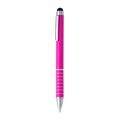 Bolígrafo giratorio con puntero táctil Fucsia Tinta Azul
