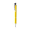 Bolígrafo metálico con pulsador cromado Amarillo Tinta Negra