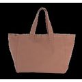 Bolsa shopper de algodón con bolsillo interior Washed Santal Brown