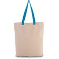 Bolsa de compras clásica de algodón Natural / Surf Blue