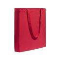 Bolsa feria de algodón con fuelle Roj