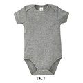 Body Bebé 100% Algodón Peinado Gris Jaspeado M