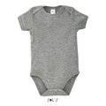 Body Bebé 100% Algodón Peinado Gris Jaspeado XS