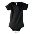 Body Bebé 100% Algodón Peinado Negro/ Negro Opaco XS