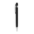 Bolígrafo de aluminio de agarre rayado Negro Tinta Azul