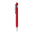 Bolígrafo de aluminio de agarre rayado Rojo Tinta Azul