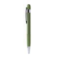 Bolígrafo de aluminio de agarre rayado Verde Salvia Tinta Azul