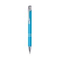 Bolígrafo aluminio de colores con pulsador y clip Azul Claro