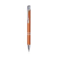Bolígrafo aluminio de colores con pulsador y clip Naranja