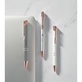 Bolígrafo aluminio con pulsador oro rosa