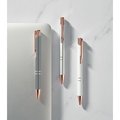 Bolígrafo aluminio con pulsador oro rosa