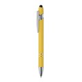 Bolígrafo de aluminio reciclado con acabado gomoso Amarillo