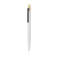 Bolígrafo de Aluminio Reciclado y pulsador Bambú Blanco