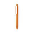 Bolígrafo automático con vistoso clip blanco publicitario Naranja