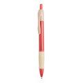Bolígrafo bicolor en caña de trigo y ABS con clip y cómoda empuñadura Rojo