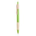 Bolígrafo bicolor en caña de trigo y ABS con clip y cómoda empuñadura Verde