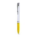 Bolígrafo Blanco Brillo y Tinta Azul Amarillo