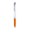 Bolígrafo Blanco Brillo y Tinta Azul Naranja