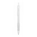 Bolígrafo blanco con clip y cómoda empuñadura a color Blanco