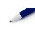 Bolígrafo blanco con clip y cómoda empuñadura a color