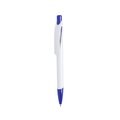 Bolígrafo Blanco con Clip Curvado Azul
