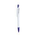 Bolígrafo Blanco con Clip Curvado Azul