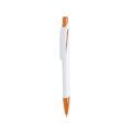 Bolígrafo Blanco con Clip Curvado Naranja