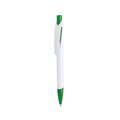 Bolígrafo Blanco con Clip Curvado Verde