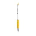 Boligrafo blanco con puntero táctil de color Amarillo