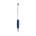 Boligrafo blanco con puntero táctil de color Azul