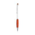 Boligrafo blanco con puntero táctil de color Naranja