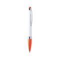 Bolígrafo blanco con puntero táctil a juego con empuñadura Naranja