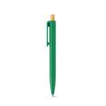 Bolígrafo con botón de bambú Verde