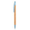 Bolígrafo Cartón Fibra de Trigo y PP Azul