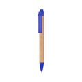 Bolígrafo Cartón PP y Fibra Trigo Azul