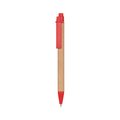 Bolígrafo Cartón PP y Fibra Trigo Rojo