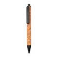 Bolígrafo Corcho PP y Fibra de Trigo Negro